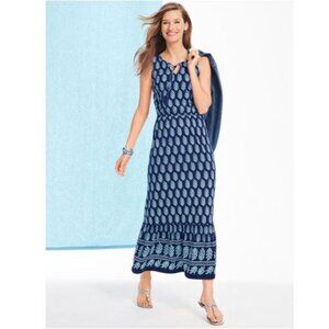 Talbots | Dresses | Talbots Jersey Maxi Dress Allover Tree Block Print Mp |  Poshmark